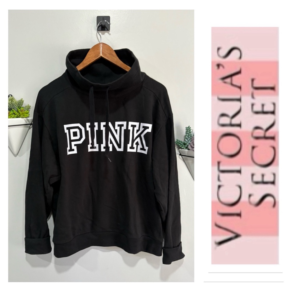 Victoria's Secret PINK Cowl neck Black Sweatshirt